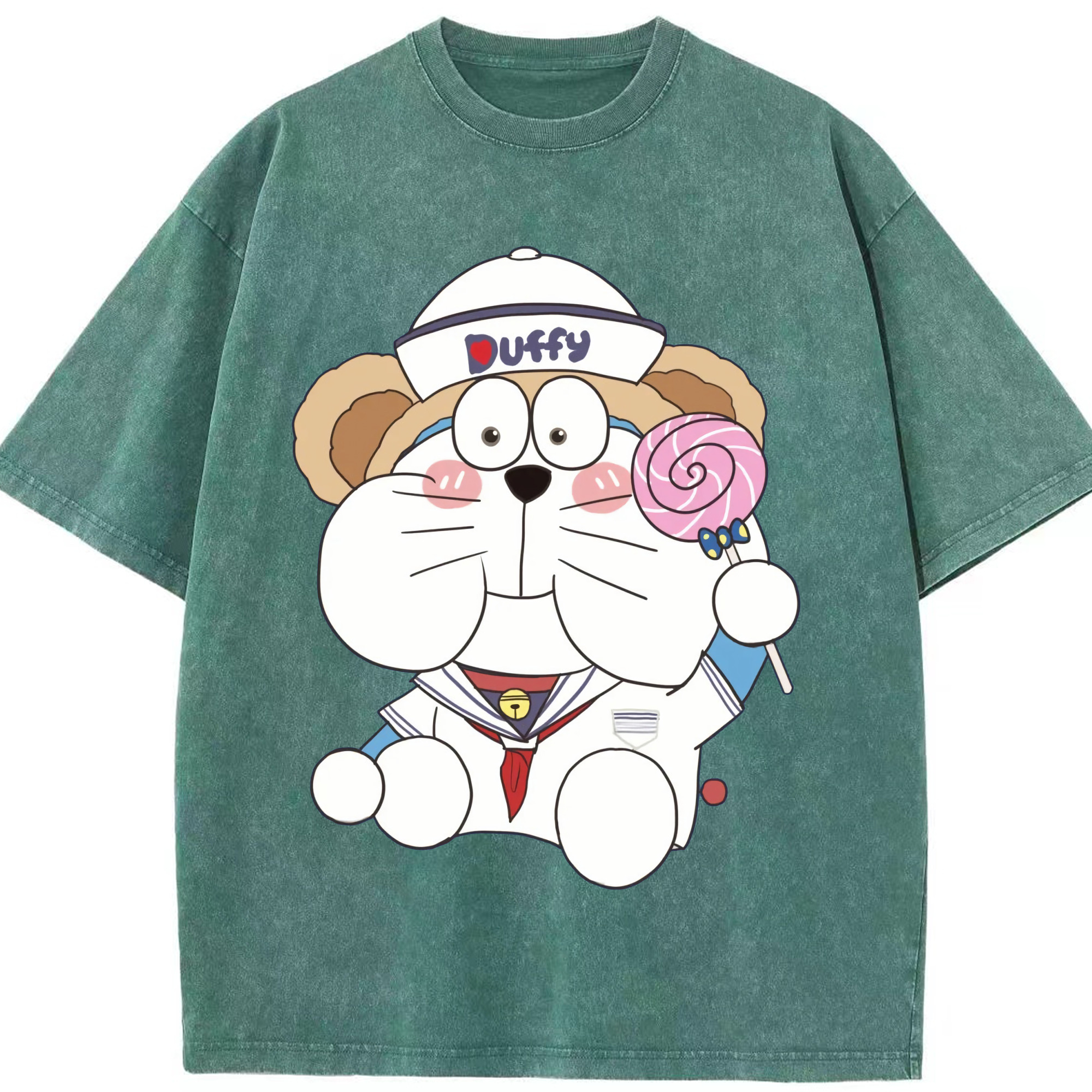 （画像用） ドラえもん Doraemon 綿100% ヴィンテージ風 半袖Tシャツ（フロントプリント）